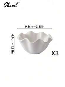 shoxil 1/2/4 件复古简约白色陶瓷荷叶形茶/甜点盘、托盘、坚果碗、坚果碗、甜点碗、调味碗、木托盘、托盘、服务托盘、适用于家庭、餐厅、庭院、甜品店、沙特阿拉伯国庆节 - 蓮花碗 - 查看 11