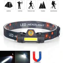1PC USB Rechargeable Headlamp, Powerful Lightweight LED Flashlight, Mini Portable Headlight, Powerful Lightweight LED Flashlight, Portable Outdoor Head Lantern, With Adjustable Headlamp Strap And Magnet For Running Camping Fishing Fixing - Multicolor - View 4