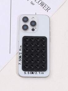 1pc Double-Sided Silicone Phone Suction Cup Accessory, Strong Suction Phone Holder, Free Sticky Mobile Phone Handle, Finger Grip, Suitable For Selfie And Video