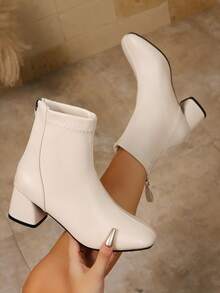 Clariva 女士靴子、踝靴、女鞋、婚鞋、高跟靴、黑色厚底厚底冬季短靴、舒适鞋底时尚高跟女靴、适合寒冷天气的休闲套穿鞋、四季必备单品、圣诞礼物