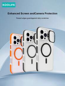 Koolife 1 件金属镜头框架磁吸手机壳，高透明背板，防摔气囊全覆盖保护，防滑 PC+TPU 材质，独立按键，适用于 13/13 Pro/13 Pro Max/14/14 Pro/14 Pro Max/15/15 Plus/15 Pro/15 Pro Max/16/16 Plus/16 Pro/16 Pro Max/16e/17/17 Pro Max/Air - 黑色 - 查看 6