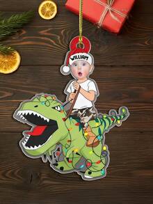 Cadouri de Crăciun personalizate cu mașinuțe, decorațiuni drăguțe pentru copii care călăresc mașinuțe în formă de dinozaur, decorațiuni cu pandantiv pentru bradul de Crăciun, cadouri de Crăciun, decorațiuni foto personalizate, decorațiuni interesante, decorațiuni de festival, decorațiuni de Crăciun, cadouri pentru copii de Crăciun