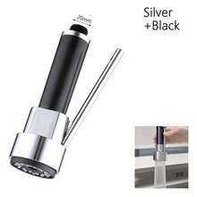 Testa dello spruzzatore del rubinetto da cucina - Testa dello spruzzatore del rubinetto a discesa con 15 adattatori, ugello dello spruzzatore del rubinetto estraibile, connettore della parte dello spruzzatore del rubinetto della cucina a singola funzione, nichel spazzolato