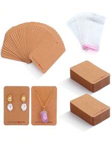 1/50/100pcs Jewelry Display Cards, Gift Packaging Cards For Earrings, Necklaces