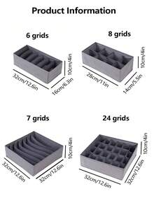 1pc/4pcs Set Foldable Closet Organizer Storage Boxes, Includes Collapsible Fabric Baskets And Storage Cubes, Portable Drawer Dividers For Clothes, Underwear, Bras, Ties, Accessories, Socks, Scarves, Leggings, T-Shirts, Jeans And Winter Wear | Ideal For Bedroom And Home Organization (Can Store Ladies Dresses, White T-Shirts, Black Pants) - Grey - View 11