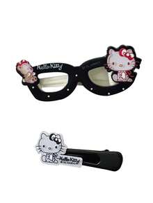 Sanrio 2 piezas Clip de pelo con diseño de Hello Kitty de dibujos animados, regalo de Navidad con decoración navideña linda