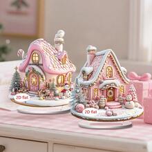 1/2pcs Christmas Pink 2D Acrylic Tabletop Ornament, Room Decor Perfect For Home Or Office Decoration, Merry Christmas Indoor And Outdoor Use, Girl Christmas Decoration Book Lover Gifts,Bathroom Decor And Accessories. - Multicolor - View 11