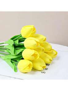 3 件郁金香人造花装饰，客厅和卧室的家居装饰，沙特国庆节 - 藕粉色 - 查看 22