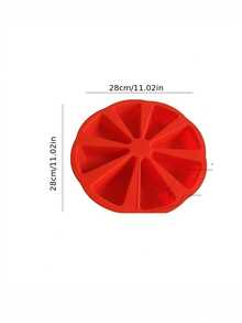 8-Cavity Scone Baking Mold, Silicone Cake/Pizza Baking Tray Mold For Home Baking - Red - View 7