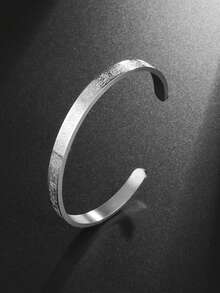 1pc Elegant Adjustable Engraved Stainless Steel Men's Bracelet Pendant - Retro - View 5