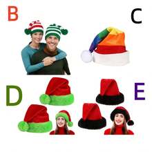 1 pieza Gorro de Navidad, Gorro de Papá Noel, Gorro navideño de Papá Noel de estilo neutro para adultos de doble grosor de terciopelo cálido y cómodo para fiestas de Año Nuevo