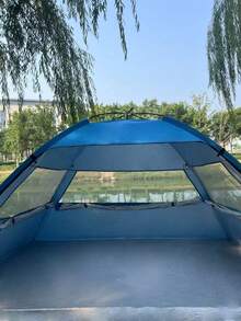 1-3 Person Large Beach Tent With Silver Coating, Mosquito Net, Suitable For Picnic, Fishing, Hiking, Camping, Easy To Set Up, Portable, Sun Protection