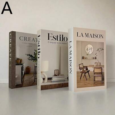 3 件套可折叠装饰仿书，简约装饰书，适合家庭、办公室、展厅