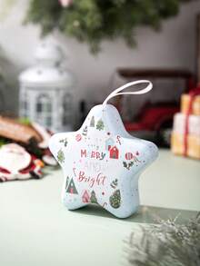 Weihnachtsdekoration Stern Cartoon Muster Blechdose Weihnachtszeit Handgriff Geschenkbox Aufbewahrungsbox, Ornament Aufbewahrung, Aufbewahrungskisten für Zuhause Organisation, Körbe, Kisten & Behälter für Zuhause Organisation