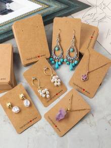 1/50/100pcs Jewelry Display Cards, Gift Packaging Cards For Earrings, Necklaces