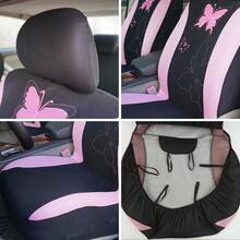 5-Seat 9pcs Set Butterfly Print Car Seat Covers, Fit For Regular 5-Seat Vehicles