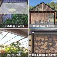 1 pieza Cubierta de lluvia impermeable, tela impermeable, red de lluvia, transparente, resistente al desgarro, a prueba de polvo, película de plástico impermeable. Adecuado para jardín, balcón, porche, soporte de plantas, caseta de perro, invernadero de camping y sitio de camping al aire libre