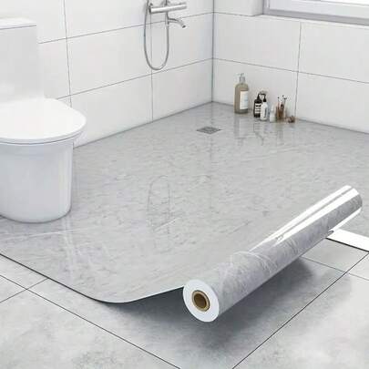 1 Roll, Glossy Marble Wallpaper, Ceramic Tile Floor Stickers/3d Wall Stickers, Self-Adhesive PVC Waterproof And Oil-Proof, Ceiling Tiles For DIY Decoration Wallpaper Rolls, Suitable For Living Room, Kitchen, Bedroom Home Decoration And Bathroom Decoration