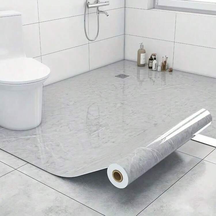 1 Rollo, Papel tapiz de mármol brillante, Pegatinas de piso de azulejos cerámicos/Pegatinas de pared 3D, Autoadhesivo impermeable y resistente al aceite de PVC, Baldosas de techo para decoración DIY, Adecuado para sala de estar, cocina, dormitorio y decoración de baño - Multicolor - Añade 1