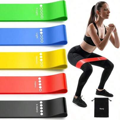 Resistance Bands For Working Out, Elastic Exercice Loop Bands For Physical Therapy, Yoga Starter Set Of Stretch Bands For Booty Legs, Pilates Flexbands