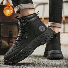 Boots Men's Shoes Autumn And Winter 2025 New High Help Work Shoes Anti-Slip Wear Thick Soled Casual Shoes Fashion Men With All Fashion Snow Shoes - màu đen - Xem 11