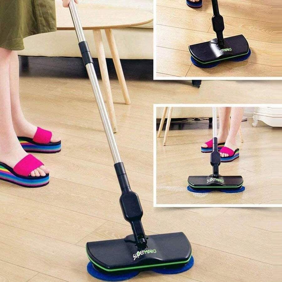 Versatile 360° Rotating Mop, Squeeze-And-Go Design For Easy Dusting & Cleaning Of Floors, Walls, Ceilings, And Windows - Ideal For Kitchen, Bathroom, Living Room - Black - View 1