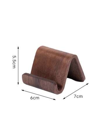 1pc Birchwood Multifunctional Phone Stand, Portable Minimalist Wooden Desktop Holder