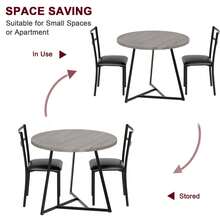 Techigher Dining Table Set For 2, Round Kitchen Table And Chairs, Modern Dining Room Table Set With 2 Chairs, Metal Frame, Kitchen Table Set For Small Space, Apartment - Grey - View 7