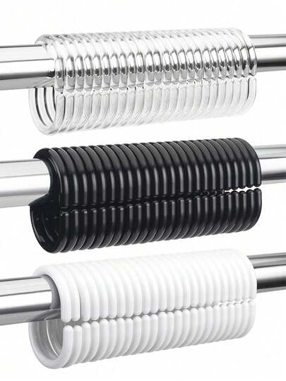 12/24pcs Shower Curtain Hooks Rings, Plastic Shower Curtain Hooks C Shape Shower Curtain Rings, Plastic Shower Curtain Rings, Curtain Hooks For Bathroom Shower Rod, Shower Hooks Rings Loops For Shower Curtain, Bathroom DecorChristmas Decor