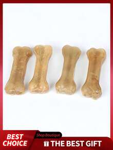 1 Pack Natural Rawhide Bone Dog Chew Toys, Beef Flavor, Durable & Long-Lasting, Helps Clean Teeth & Promote Oral Health, Dog Toys, Pet Supplies - Multicolor - View 6