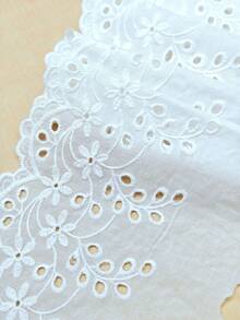 1 Yard Hollow Embroidered Lace Trim Fabric For Garment, Home Textile And Decor