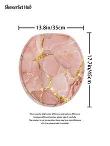 1/3/4 件粉色大理石图案现代浴帘浴室套装，防水耐磨配件，带 12 个挂钩 - 包括马桶座套、浴垫和地毯 - 非涤纶面料 - 可水洗 - 非常适合节日装饰、家居/卧室/房屋/西方装饰， - 彩色 - 查看 11