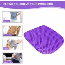 Large Gel Seat Cushion For Long Sitting With NonSlip CoverSoft And Breathable Seat Cushion For Chair Car Office Desk Chair Wheelchair 17" X 15" - 18英寸 x 17英寸 - 查看 8