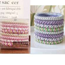 8件套简约优雅发圈/发绳套装，高弹力不伤发，时尚马尾辫配饰，女士马尾辫发圈，发绳发带，运动健身服 - 彩色 - 查看 25