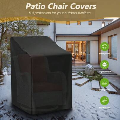 210D Oxford Tuch Outdoor Sofa Abdeckung - Sofabezug - Schutzhülle, 2025 Upgrade Neues Modell Gartenstuhl Abdeckung, windbeständig, sonnenbeständig, schneebeständig, blattbeständig, staubbeständig, ganzjähriger Schutz, Garten Terrassenmöbel Abdeckung