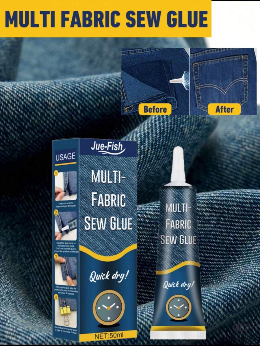 JUE FISH 服装专用丝印胶水，适用于裤子、鞋子、牛仔布、布料修补。可用于修补衣服、鞋子、帽子等。使用简单方便，易于存放，粘合力强。 - 彩色 - 查看 1