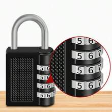1 Piece Of Black 4-Digit Combination Lock, Which Has The Functions Of A Padlock And An Anti-Theft Lock, A Large-Sized Outdoor Padlock Made Of Metal Material, And Is A Practical Travel Accessory. It Symbolizes The Safety And Reliability Of Item Storage, The Convenience And Peace Of Mind Of Operation, And The Secure Protection Of Property. Suitable For People Who Often Travel