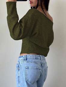 Sexy Off-Shoulder Off Shoulder Knit Sweater, Comfortable & Elegant, Suitable For Dating, Casual Gatherings, And Travel In Autumn/Winter