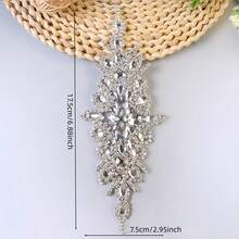 Pegatina de cristal de diamante de alta gama hecha a mano con rhinestones, cinturón de cintura nupcial, pegatina de diamante de pegamento termofusible, decoración de boda, accesorios nupciales, suministros de manualidades DIY - Plateado - Ver 7