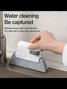 1pc Versatile Door & Window Track Cleaning Brush,Easy Grip Reusable,Groove Cleaner For Kitchens Bathrooms,Living Rooms, Ideal For Small Gaps & Frames,No Electricity Needed, Durable Plastic,Detachable Washable Head