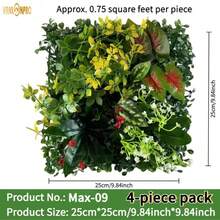 4pcs (3 Sq Ft Total) Premium Artificial Plant Art Decorative Wall Panels, With Realistic Agave, Fern, Palm Leaves And Flowers, Lifelike Leaf And Floral Textures - Indoor/Outdoor Grass, Home Wall Decor, UV-Resistant Durable Plastic, Maintenance-Free Fake Plants, Suitable For Home, Office, Commercial Year-Round Decoration, Outdoor Artificial Greenery And Flowers