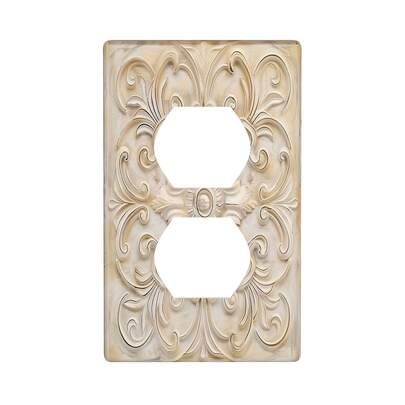 1pc Elegant Classical Relief Art Wall Switch Cover - Decorative, Durable Polycarbonate Thermoplastic, Easy To Clean, No Batteries Needed, Perfect For Kitchen, Bathroom, Living Room Home Decor Standard Single/Dual Toggle Wall Plate, Home Decor Accent | Ornate Embossed Design | Durable Polycarbonate, Decorative Light Switches