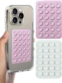 1pc Double-Sided Silicone Phone Suction Cup Accessory, Strong Suction Phone Holder, Free Sticky Mobile Phone Handle, Finger Grip, Suitable For Selfie And Video