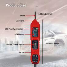 823 Professional Automotive Circuit Tester - Multifunctional Drive Detector With Circuit Switch Capability, OBD-Port Powered, 4-Port RF Connectors & LCD Display For Comprehensive Electrical System Diagnosis, Circuit Detector, Electrical Tool, Professional Tool Look, Robust Construction, Without Battery - Red - View 3