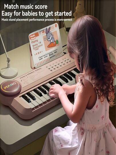 Teclado de piano de brinquedo para crianças pequenas, 37 teclas de piano para crianças, brinquedos musicais, instrumentos com microfone, alto-falante duplo, ideal para meninos e meninas de 3, 4, 5, 6, 7 e 8 anos, presente de aniversário/Natal