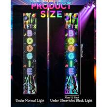 Glow In The Dark Door Banner Rave Party Decorations Porch Sign Door Hanger Black Light Photography Backdrop Decor For Neon Party Supplies 72 X 12 Inch Let's Boogie