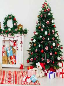 Decorațiuni de Crăciun din acrilice din baston de bomboane, Ornamente de brad de Crăciun din baston de bomboane, Decor de Crăciun din baston de bomboane, Figurine din baston de bomboane, Decorațiuni pentru brad de Crăciun, Decor de casă de Crăciun și Anul Nou, Cadouri pentru petreceri, Crăciun