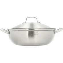 HaroldDol 304 Stainless Steel Wok Non Stick Frying Pan With Steaming Rack, Effortless Clean, Silver, For Use With Induction, Gas, Electric, Halogen Stoves And Ovens Up To 500°F (32cm) - Silver - View 8