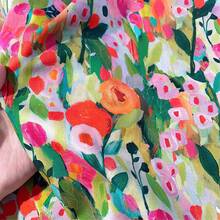 Vải in tranh sơn dầu trừu tượng, khổ 0.5m/1m/2m/3m, nhẹ và thoáng khí, thích hợp cho may vá DIY, làm quần áo, trang trí nhà cửa, thủ công mỹ nghệ, nhiều kích cỡ có sẵn. - Nhiều màu - Xem 2