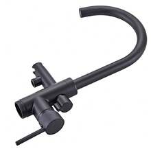 Grifo de bañera con ducha de mano, caño giratorio de 360°, 2 modos de funcionamiento, mezclador independiente, grifo de bañera de isla para baño, estilo moderno, negro